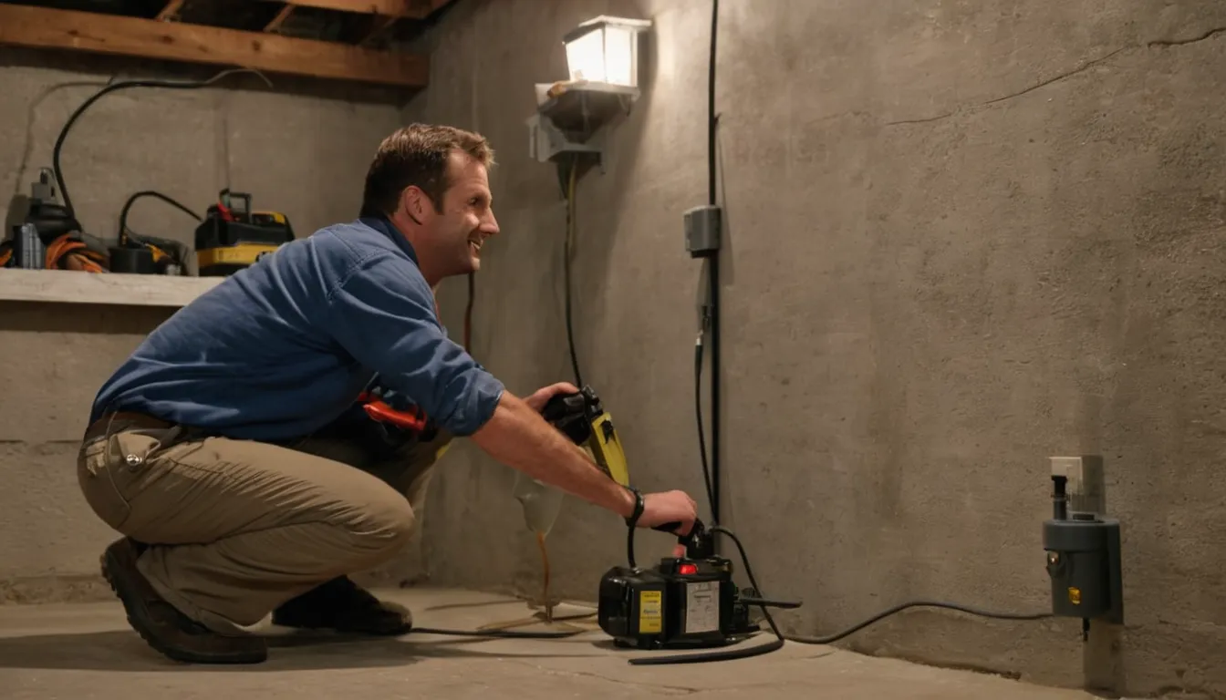 Provider inspecting a basement foundation wall for termite activity in a Bloomington home